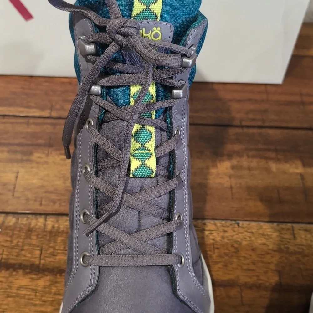 NIB Ryka Aurora Womens Boots High Top Sneakers Shoes Gray Teal Green Size 7 M
